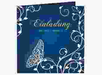 Hochzeitseinladung Eternity quadr. Klappkarte blau