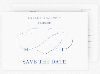 Klick: Details zu Save the Date-Postkarte "Infinity" anzeigen Save the Date-Postkarte Infinity A6 Postkarte blau