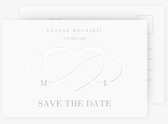 Klick: Details zu Save the Date-Postkarte "Infinity" anzeigen Save the Date-Postkarte Infinity A6 Postkarte grau