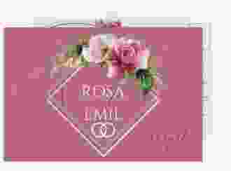 Save the Date-Postkarte Rosenbogen A6 Postkarte rosa