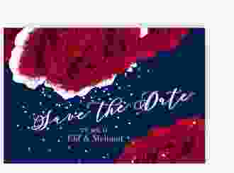 Save the Date-Postkarte Cherie A6 Postkarte blau