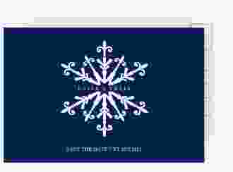Save the Date-Postkarte Crystal A6 Postkarte blau mit Eiskristall