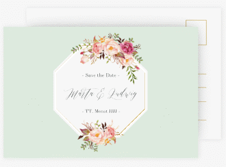 Klick: Details zu Save the Date-Postkarte "Prachtvoll" anzeigen Save the Date-Postkarte Prachtvoll A6 Postkarte mint