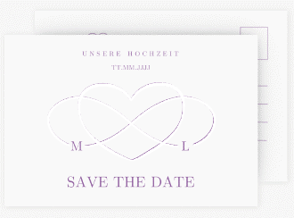 Klick: Details zu Save the Date-Postkarte "Infinity" anzeigen Save the Date-Postkarte Infinity A6 Postkarte lila