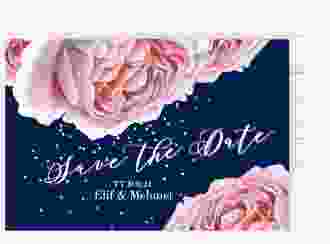 Save the Date-Postkarte Cherie A6 Postkarte rosa