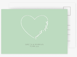Klick: Details zu Save the Date-Postkarte "Lebenstraum" anzeigen Save the Date-Postkarte Lebenstraum A6 Postkarte mint