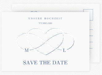 Klick: Details zu Save the Date-Postkarte "Infinity" anzeigen Save the Date-Postkarte Infinity A6 Postkarte blau