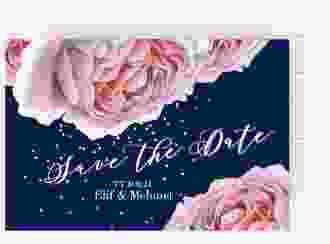 Save the Date-Postkarte Cherie A6 Postkarte rosa