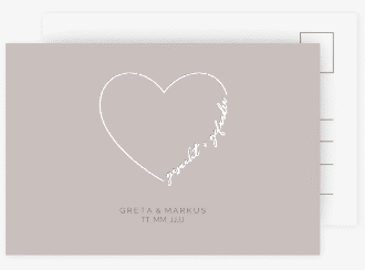 Klick: Details zu Save the Date-Postkarte "Lebenstraum" anzeigen Save the Date-Postkarte Lebenstraum A6 Postkarte grau