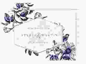 Save the Date-Postkarte Magnificent A6 Postkarte blau