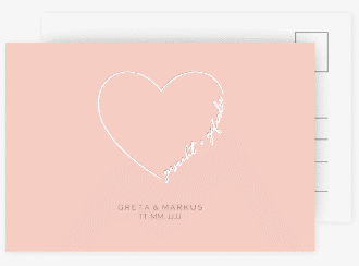 Klick: Details zu Save the Date-Postkarte "Lebenstraum" anzeigen Save the Date-Postkarte Lebenstraum A6 Postkarte rosa