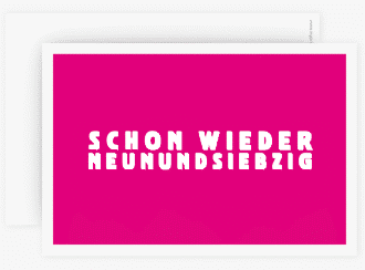 Einladung 80. Geburtstag Gag A6 Karte quer pink