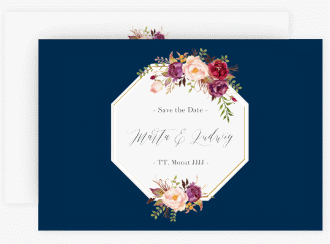 Klick: Details zu Save the Date-Karte "Prachtvoll" anzeigen Save the Date-Karte Prachtvoll A6 Karte quer blau