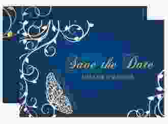 Save the Date-Karte Eternity A6 Karte quer blau