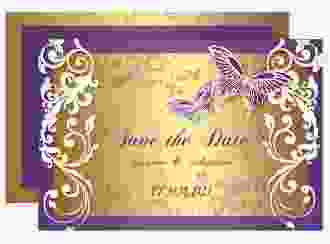 Save the Date-Karte Hochzeit Toulouse A6 Karte quer lila romantisch mit Schmetterlingen
