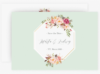 Klick: Details zu Save the Date-Karte "Prachtvoll" anzeigen Save the Date-Karte Prachtvoll A6 Karte quer mint