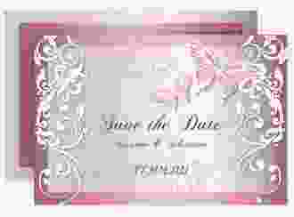 Save the Date-Karte Hochzeit Toulouse A6 Karte quer rosa romantisch mit Schmetterlingen