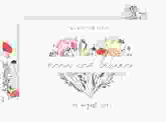 Save the Date-Karte Wildblumenherz A6 Karte quer bunt