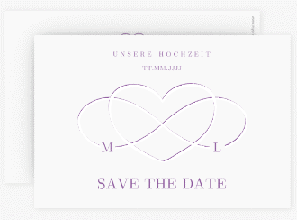 Klick: Details zu Save the Date-Karte "Infinity" anzeigen Save the Date-Karte Infinity A6 Karte quer lila