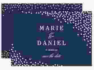 Save the Date-Karte Glitter A6 Karte quer blau