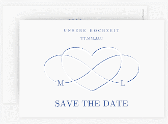 Klick: Details zu Save the Date-Karte "Infinity" anzeigen Save the Date-Karte Infinity A6 Karte quer blau