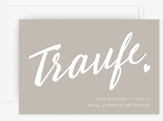 Klick: Details zu Save the Date-Karte "Traufe" anzeigen Save the Date-Karte Traufe A6 Karte quer grau