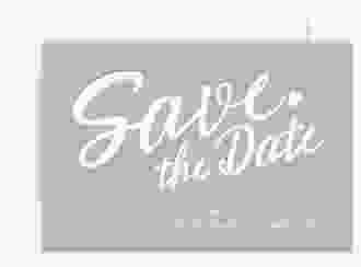 Save the Date-Karte Glam A6 Karte quer grau