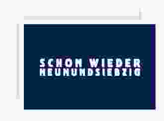 Einladung 80. Geburtstag Gag A6 Karte quer blau