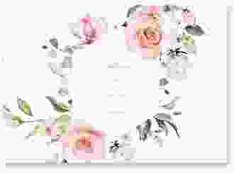 Gästebuch A4 quer Graceful A4 quer, Hardcover weiss mit Rosenblüten in Rosa und Weiß