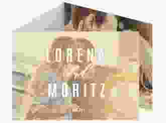 Hochzeitseinladung Memory A6 Doppel-Klappkarte beige