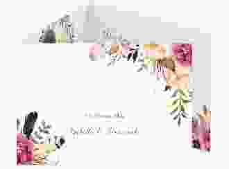 Hochzeitseinladung Flowers A6 Doppel-Klappkarte weiss mit bunten Aquarell-Blumen