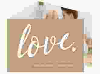 Hochzeitseinladung Glam A6 Doppel-Klappkarte beige