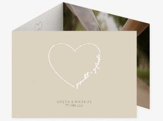 Klick: Details zu Hochzeitseinladung "Lebenstraum" anzeigen Hochzeitseinladung Lebenstraum A6 Doppel-Klappkarte beige