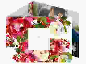 Hochzeitseinladung Blumenpracht A6 Doppel-Klappkarte weiss