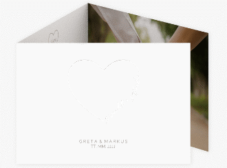 Klick: Details zu Hochzeitseinladung "Lebenstraum" anzeigen Hochzeitseinladung Lebenstraum A6 Doppel-Klappkarte weiss