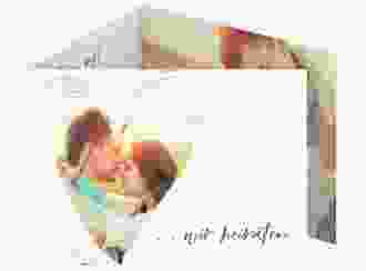 Hochzeitseinladung Liebe A6 Doppel-Klappkarte braun
