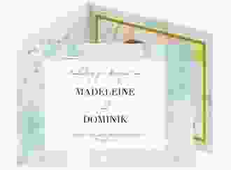 Hochzeitseinladung Marble A6 Doppel-Klappkarte gruen