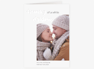 Weihnachtskarte Schnee A6 Klappkarte hoch weiss