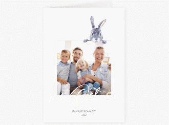 Osterkarte Osterpost A6 Klappkarte hoch weiss