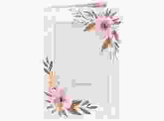 Einladungskarte Hochzeit Modest A6 Klappkarte hoch beige mit elegantem Blumen-Aquarell