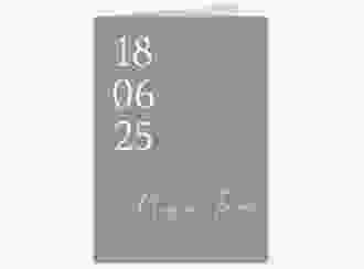 Dankeskarte Hochzeit Day A6 Klappkarte hoch gruen mit Datum im minimalistischen Design