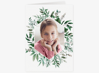 Kommunionseinladung Gesegnet A6 Klappkarte hoch weiss