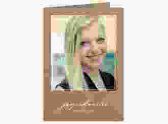 Einladung Jugendweihe Quadro A6 Klappkarte hoch braun