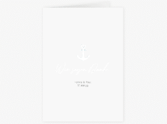 Klick: Details zu Danksagungskarte Hochzeit "Ankerliebe" anzeigen Danksagungskarte Hochzeit Ankerliebe A6 Klappkarte hoch weiss im minimalistischen maritimen Design mit Anker
