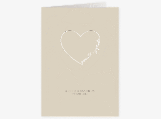 Klick: Details zu Einladungskarte Hochzeit "Lebenstraum" anzeigen Einladungskarte Hochzeit Lebenstraum A6 Klappkarte hoch beige