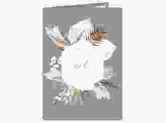 Einladungskarte Hochzeit Bohemian A6 Klappkarte hoch gruen mit Gräsern und Trockenblumen für Boho-Hochzeit