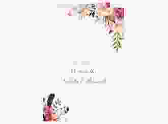 Einladungskarte Hochzeit "Flowers" A6 Klappkarte hoch weiss mit Aquarell-Blumen