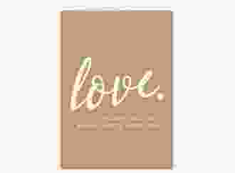 Einladungskarte Hochzeit Glam A6 Klappkarte hoch beige