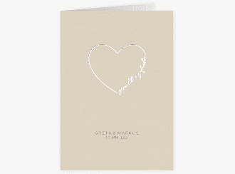 Klick: Details zu Einladungskarte Hochzeit "Lebenstraum" anzeigen Einladungskarte Hochzeit Lebenstraum A6 Klappkarte hoch beige