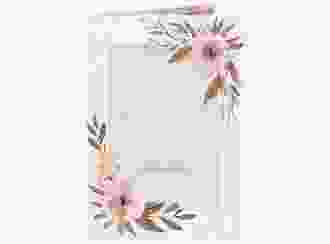 Danksagungskarte Hochzeit Modest A6 Klappkarte hoch beige mit elegantem Blumen-Aquarell